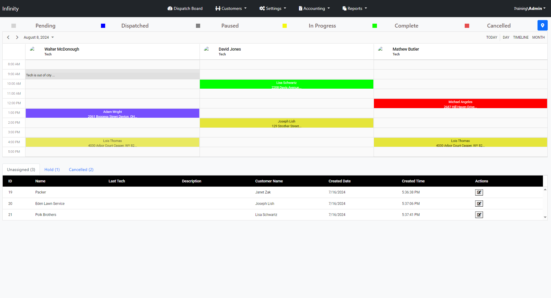 INFINITY service operations platform